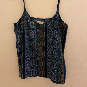 Hollister | Cute Print Blue Tank Top